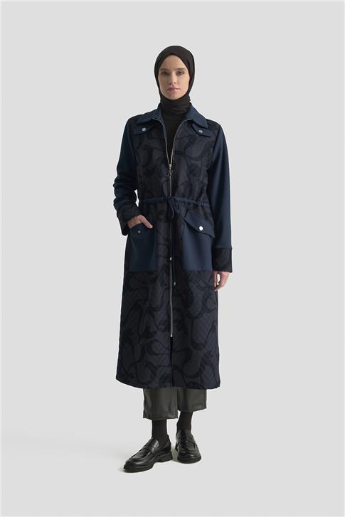 Armine Desenli  Mixli Örme Giyçık 25KD1601 Lacivert