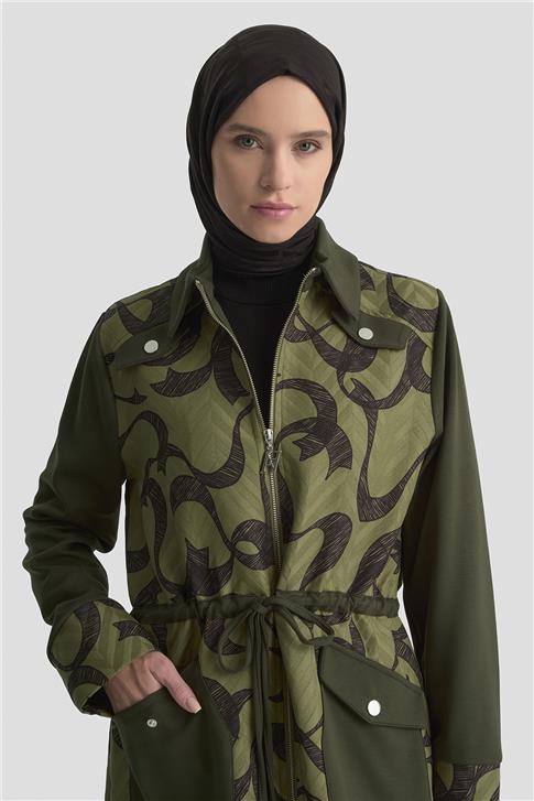 Armine Desenli  Mixli Örme Giyçık 25KD1601 Haki