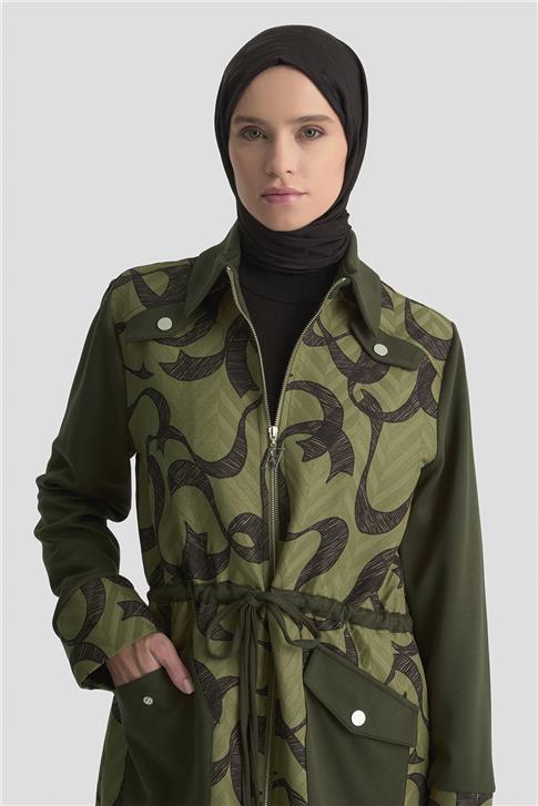 Armine Desenli  Mixli Örme Giyçık 25KD1601 Haki
