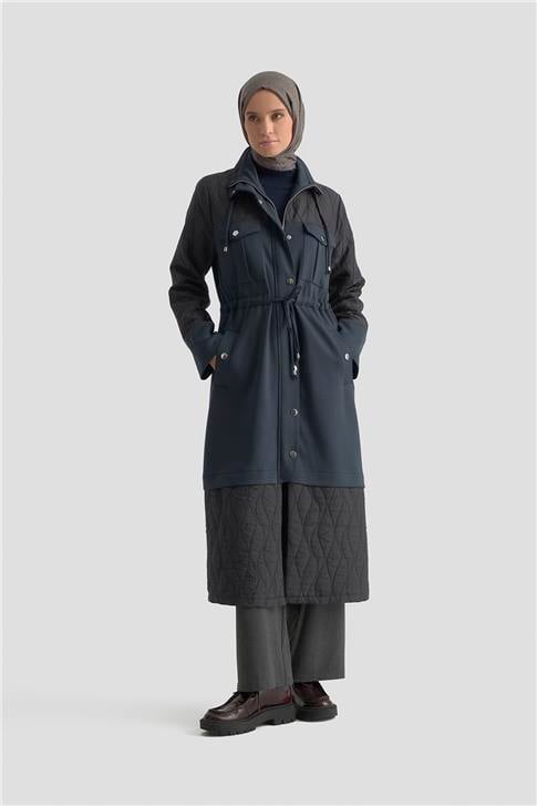 Armine Kapitone Mixli Örme Giyçık 25KD1602 Lacivert