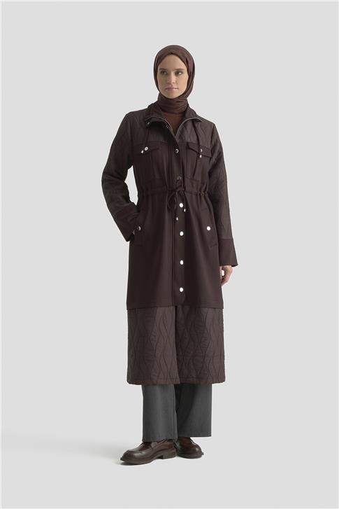 Armine Kapitone Mixli Örme Giyçık 25KD1602 Acı Kahve