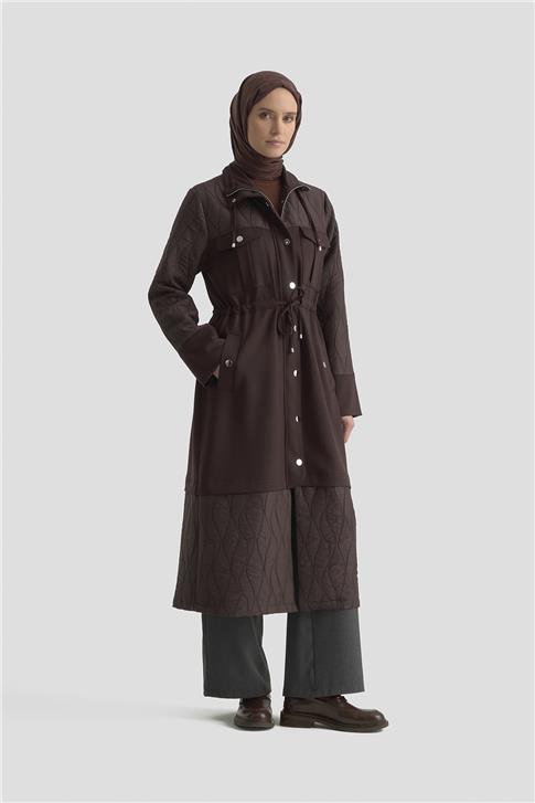 Armine Kapitone Mixli Örme Giyçık 25KD1602 Acı Kahve