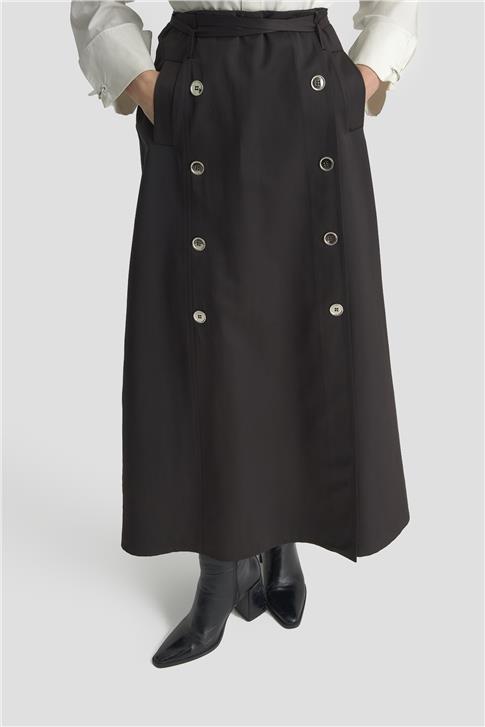 Armine Düğme Detaylı Ceket Takım 25KD1705 Siyah