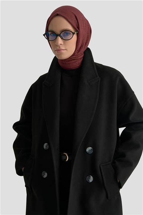 Armine Kaşe Kaban 25KD1709 Siyah