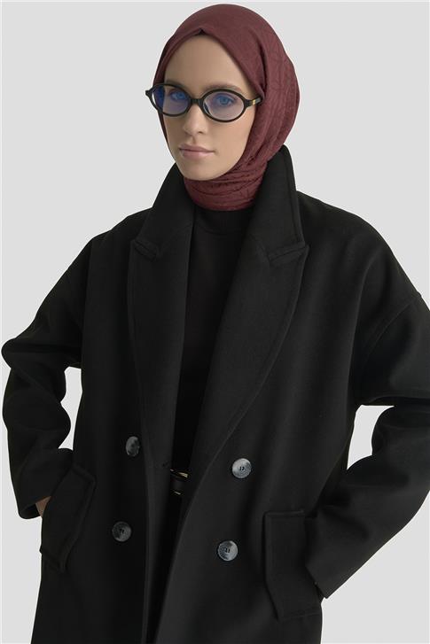 Armine Kaşe Kaban 25KD1709 Siyah
