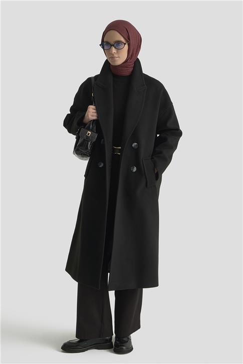 Armine Kaşe Kaban 25KD1709 Siyah
