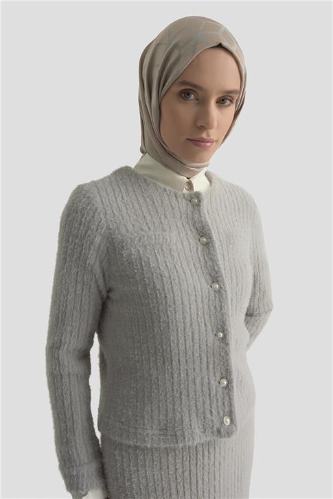 Armine  Dokulu Triko Takım 25KD1801 Gri