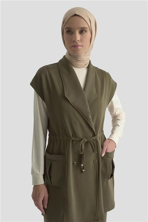 Armine Yelekli Örme Takım 25KD1802 Haki