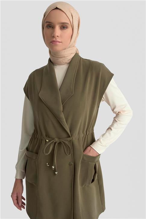 Armine Yelekli Örme Takım 25KD1802 Haki