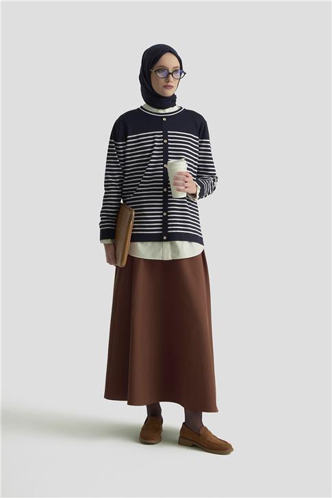 Armine Godeli Ve Cepli Etek 25K1913 Kahverengi