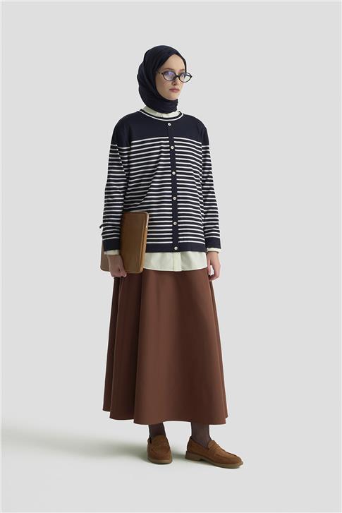 Armine Godeli Ve Cepli Etek 25K1913 Kahverengi