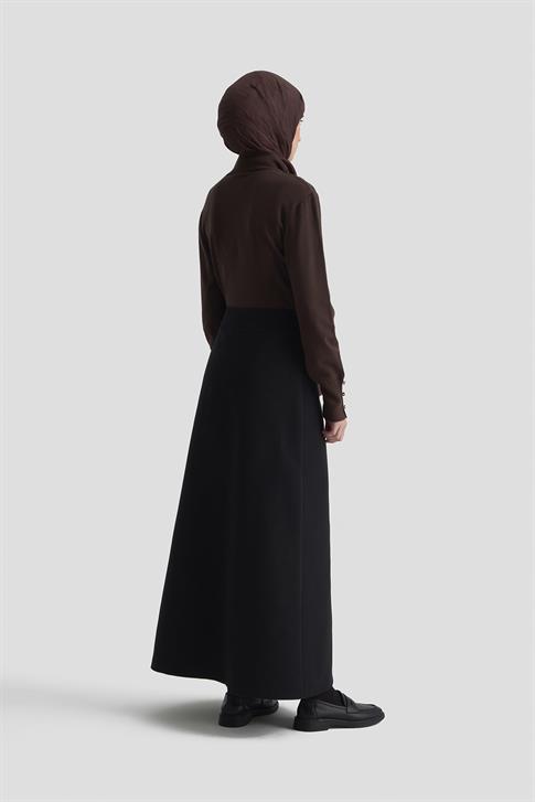 Armine Kemer Detaylı Etek 25K1915 Siyah