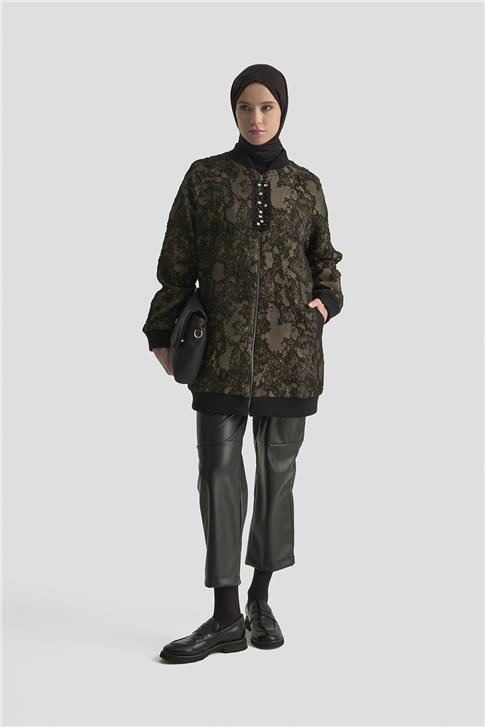 Armine Jakar Kumaşlı  Kap 25KD2101 Kahverengi