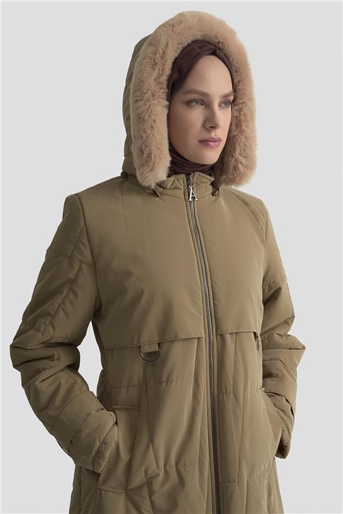 Armine Kapüşonlu Kapitone 25KD2402 Bej