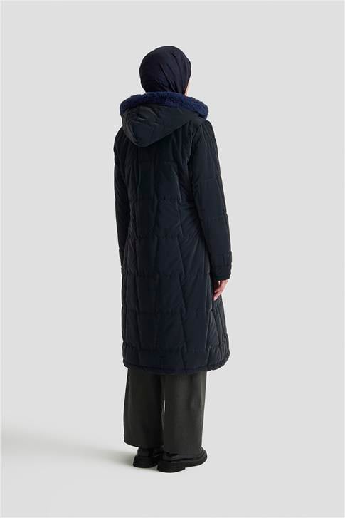 Armine Kapüşonlu Kapitone 25KD2402 Lacivert