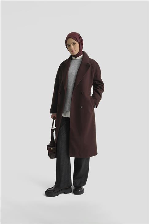 Armine Kaşe Kaban 25KD2601 Kahve