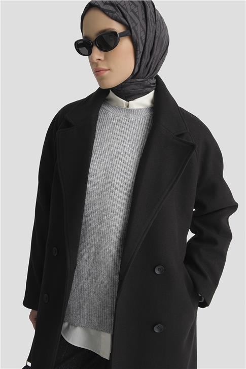 Armine Kaşe Kaban 25KD2601 Siyah