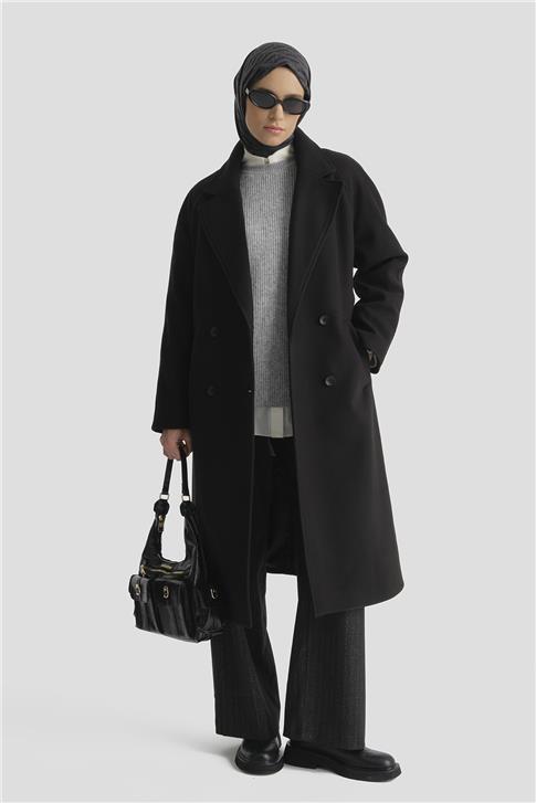 Armine Kaşe Kaban 25KD2601 Siyah