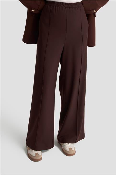 Armine Beli Lastikli Palazzo Pantolon 25K2703 Acı Kahve