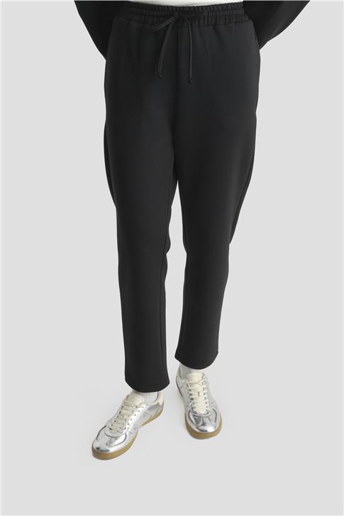 Armine Desenli Yüksek Yaka Relax Takım Siyah