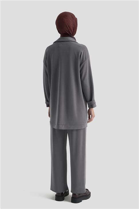 Armine Taş İşlemeli Örme Takım 25KD2804 Antrasit