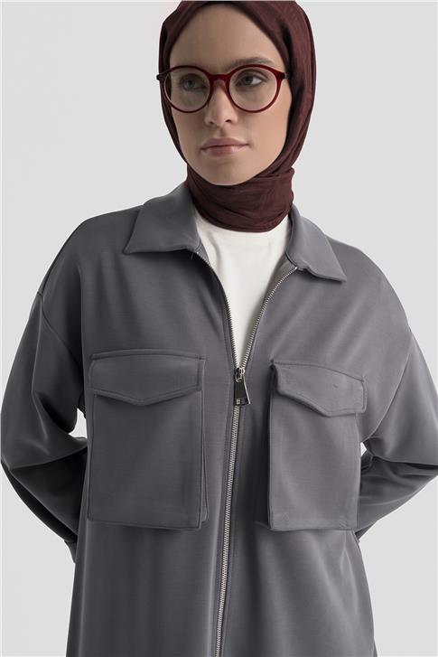 Armine Taş İşlemeli Örme Takım 25KD2804 Antrasit