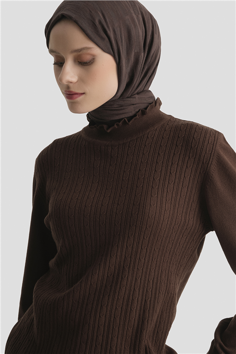 Armine Triko Kazak 25KD2901 Kahverengi