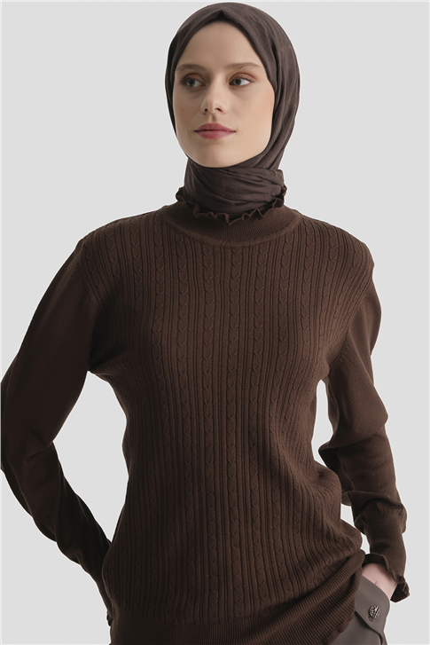 Armine Triko Kazak 25KD2901 Kahverengi