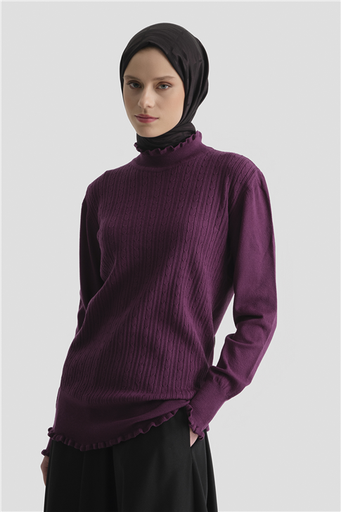 Armine Triko Kazak 25KD2901 Mürdüm