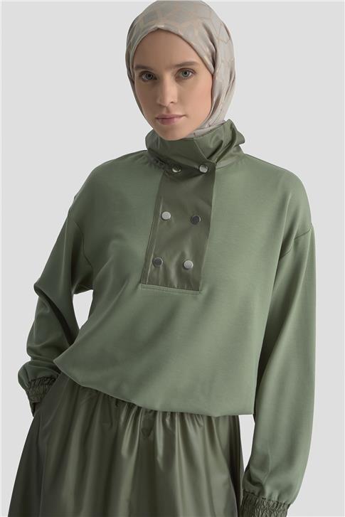 Armine Çıtçıt Detaylı Örme Takım 25KD4007 Haki