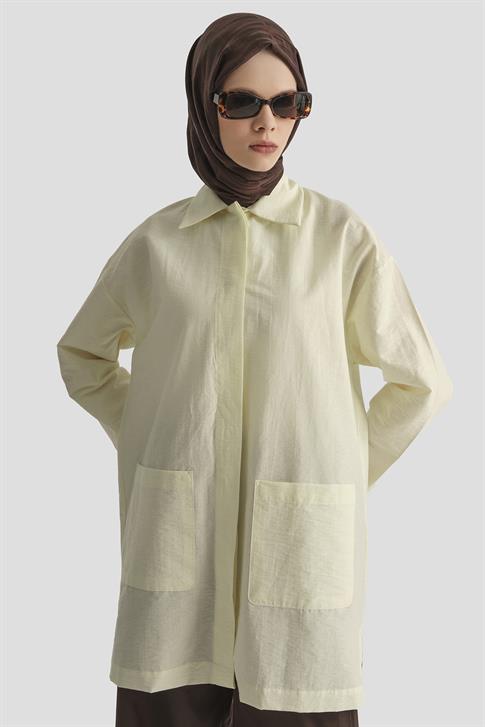 Armine Pamuk Karışımlı Kap 25KD4008 Açık Sarı