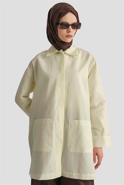 Armine Pamuk Karışımlı Kap 25KD4008 Açık Sarı