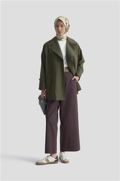 Armine Pamuk Karışımlı Ceket 25KD4009 Haki
