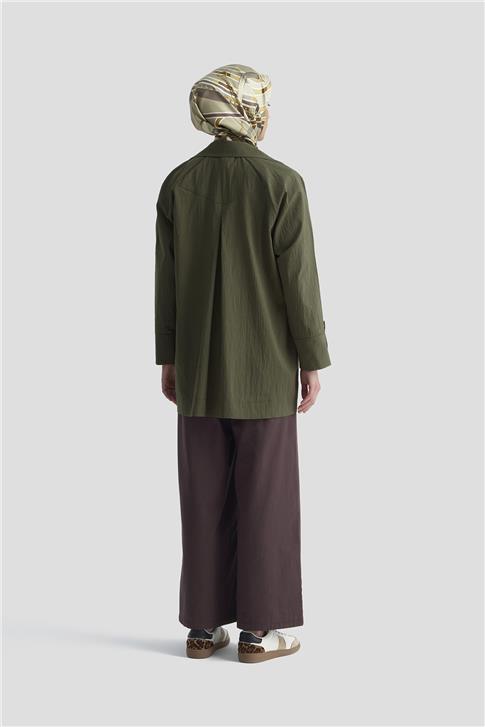 Armine Pamuk Karışımlı Ceket 25KD4009 Haki