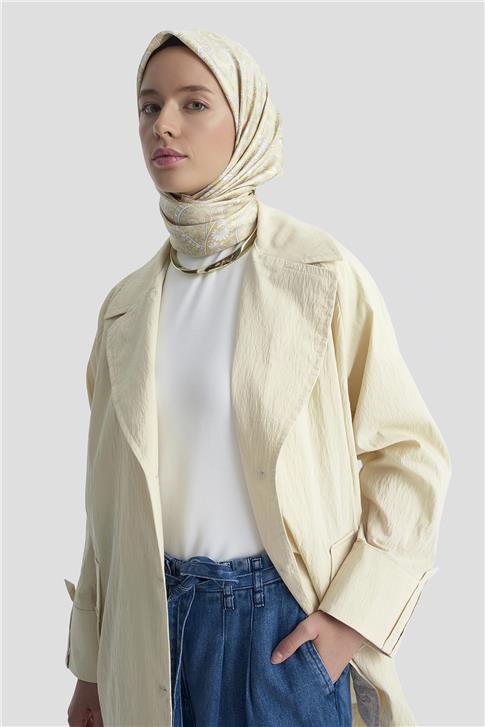 Armine Pamuk Karışımlı Ceket 25KD4009 Kum