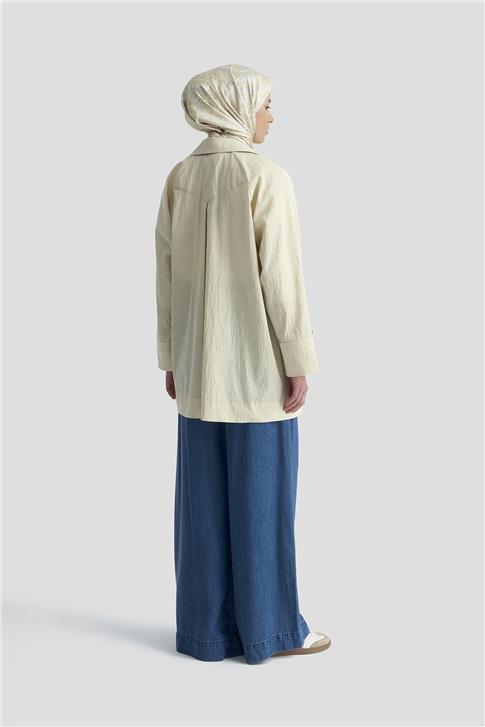 Armine Pamuk Karışımlı Ceket 25KD4009 Kum