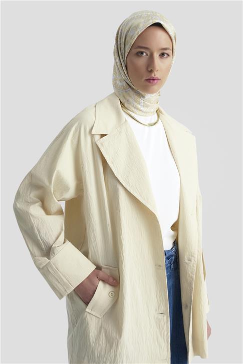 Armine Pamuk Karışımlı Ceket 25KD4009 Kum