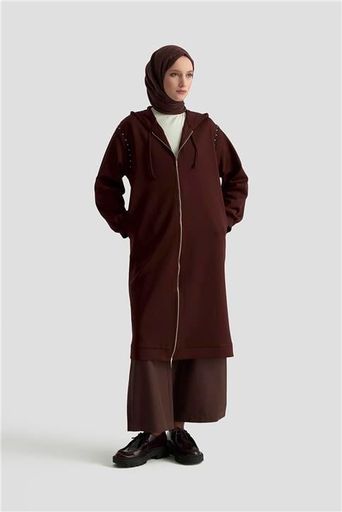 Armine Taş Detaylı Örme Kap 25KD4028 BORDO