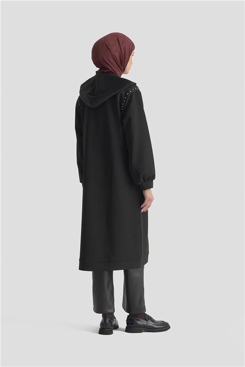 Armine Taş Detaylı Örme Kap 25KD4028 Siyah