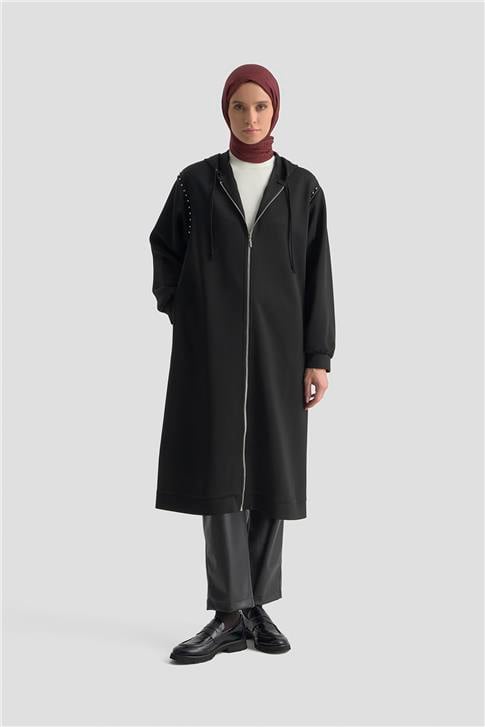 Armine Taş Detaylı Örme Kap 25KD4028 Siyah