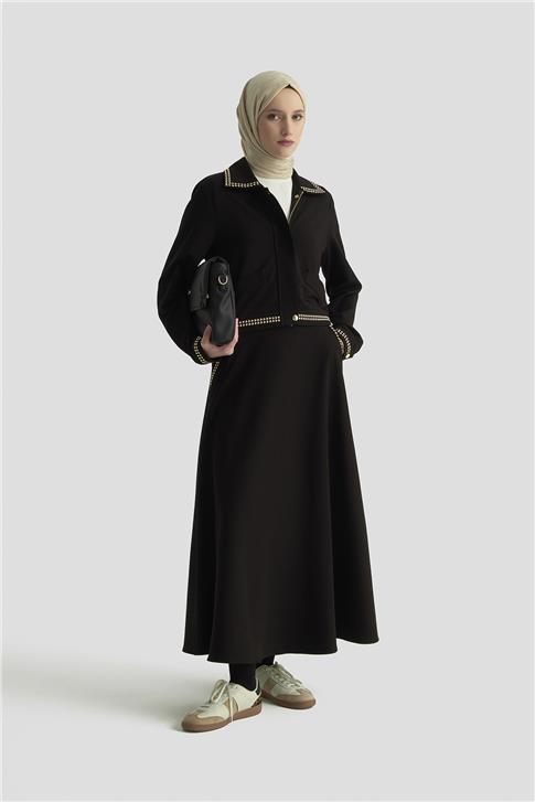 Armine Trok Ceketli Örme Takım 25KD4036 Siyah