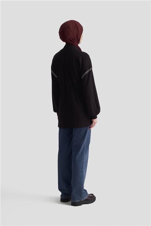 Armine Trok Detaylı Kap 25KD4038 Siyah