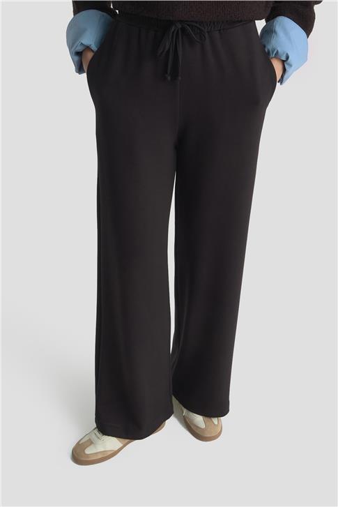 Armine Beli Lastikli Palazzo Pantolon 25KD4039 Siyah