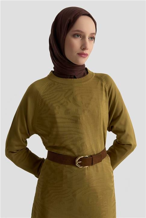 Armine Trend Triko Tunik 25KTD4114 Yağ Yeşili
