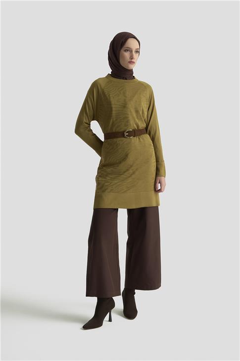 Armine Trend Triko Tunik 25KTD4114 Yağ Yeşili