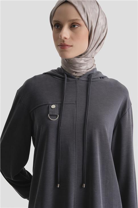 Armine Kapüşonlu Örme Takım 25KD4386 Siyah