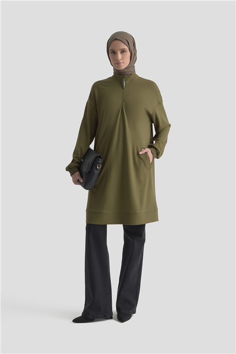 Armine Trend Tunik 25KT461 Yağ Yeşili