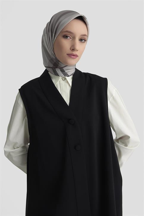 Armine Asimetrik Yelek 25K4801 Siyah