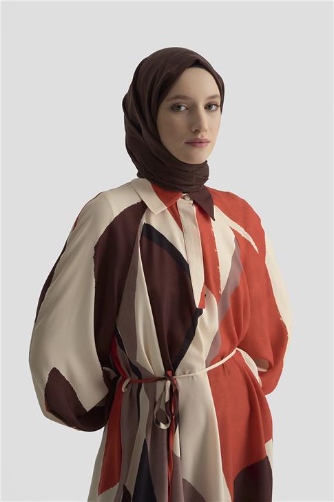Armine Balon Kollu Dökümlü Tunik 25K4905 Kiremit