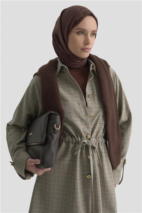 Armine Ekose Desen Büzgülü Tunik 25K4976 Ekose